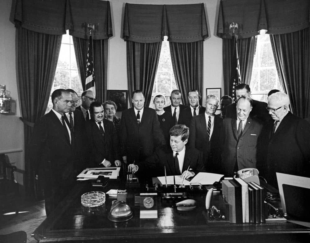 President Kennedy signing the Fulbright-Hays Act into Law, September 21, 1961.