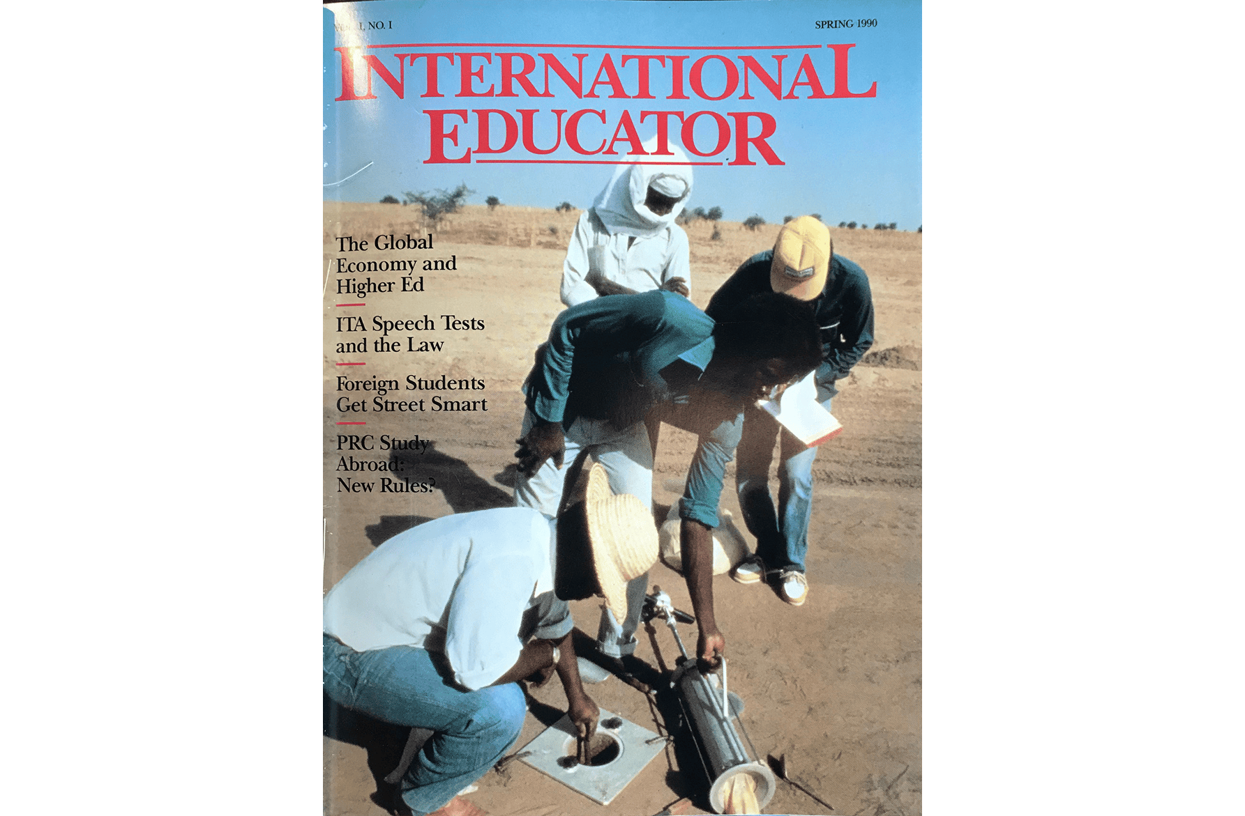 The cover of the first International Educator magazine.