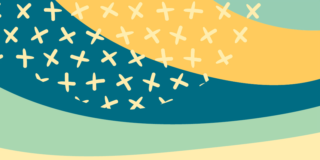 Colored dots and dashes on different colored backgrounds.