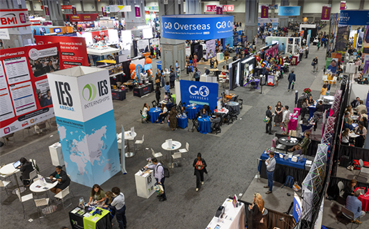 NAFSA 2023 Expo Floor with booths stretching into distance