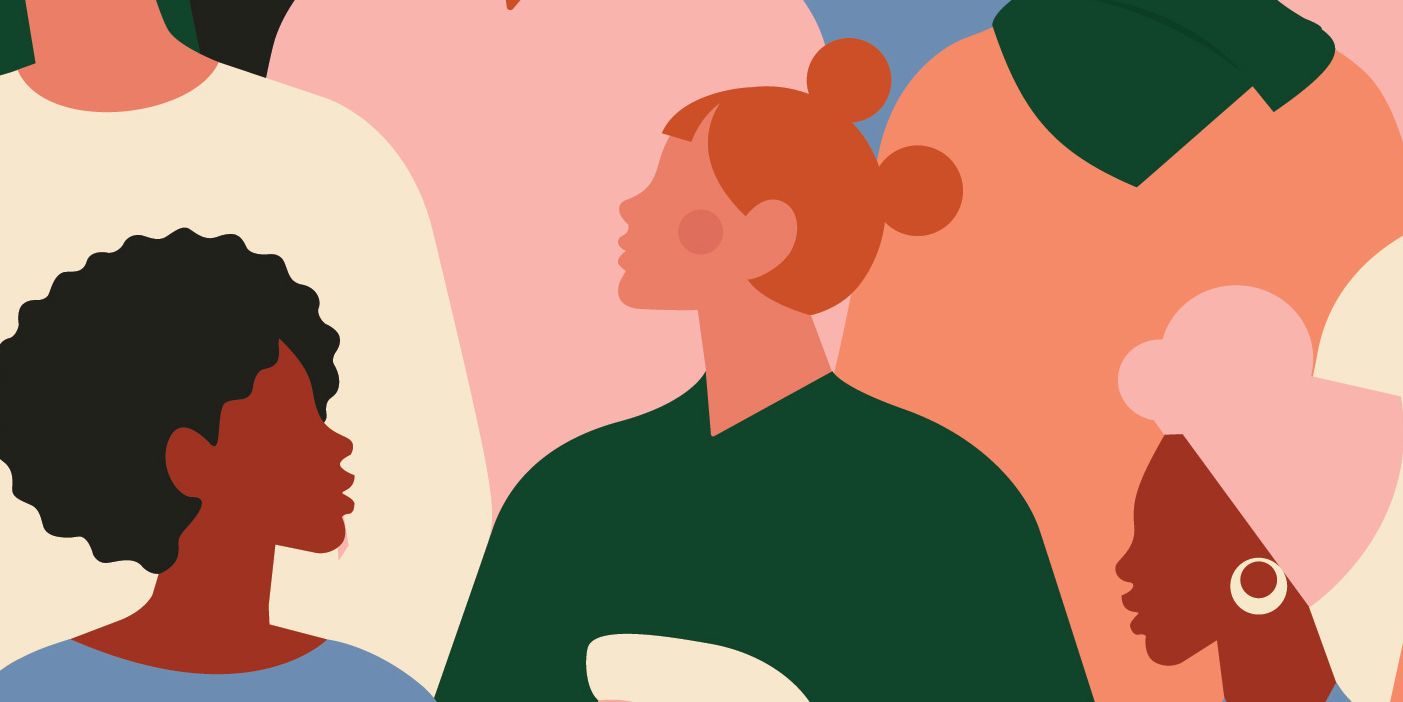 illustration of people in profile