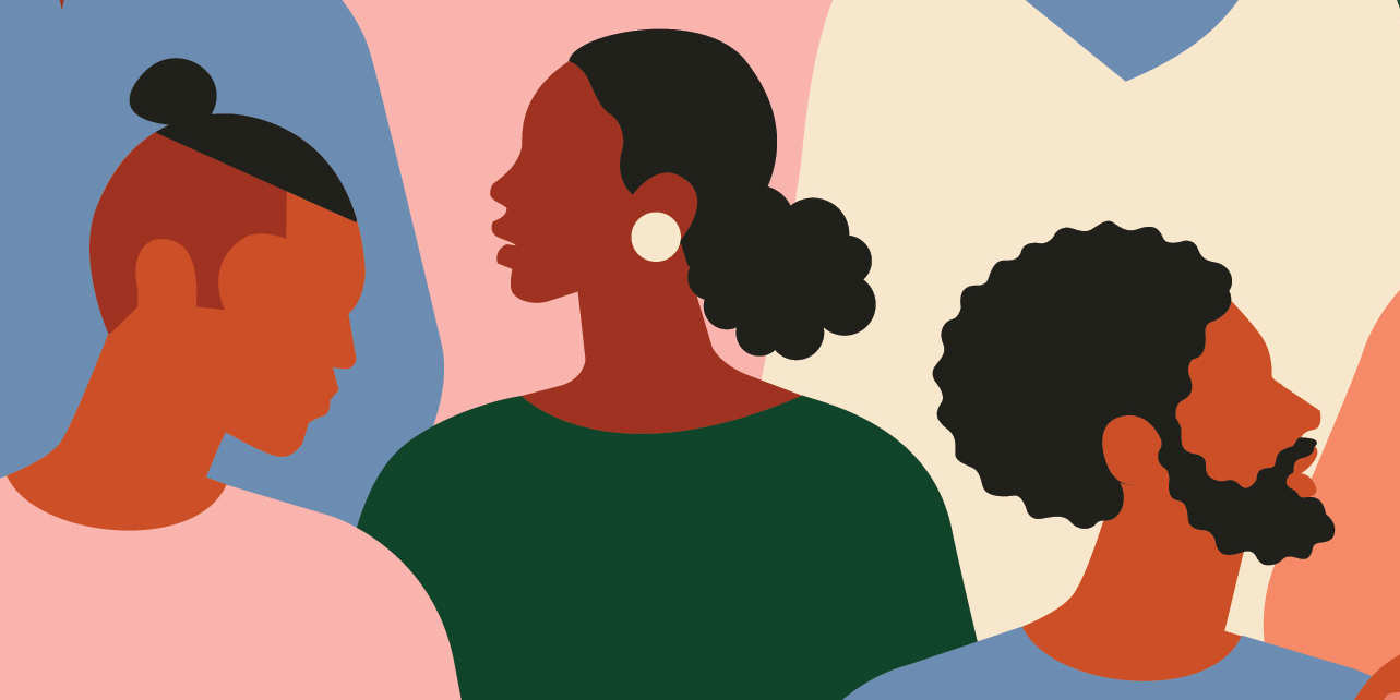illustration of people in profile
