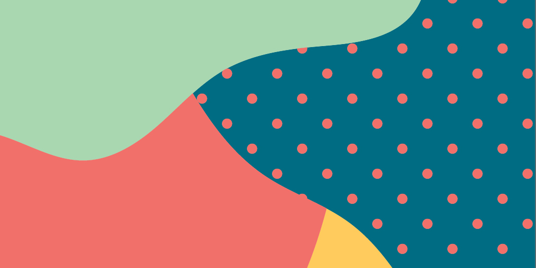 Colored dots and dashes on different colored backgrounds.