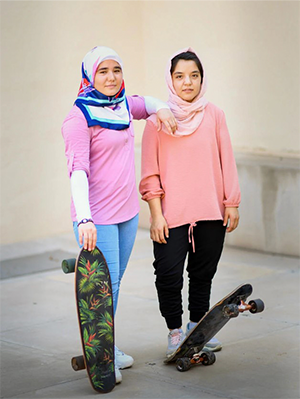 ASU Students with skateboards