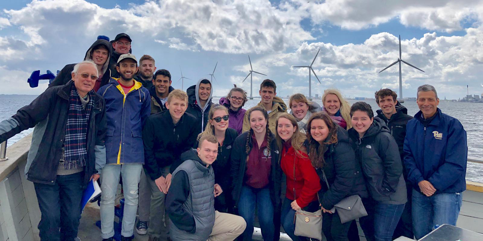 group of students on a boat