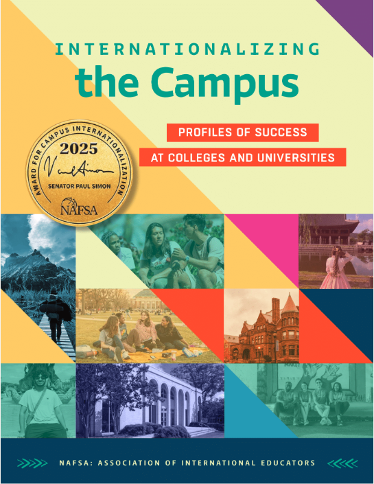 A colorful collage of images and the heading, "Internationalizing the Campus: Profiles of Success at Colleges and Universities"