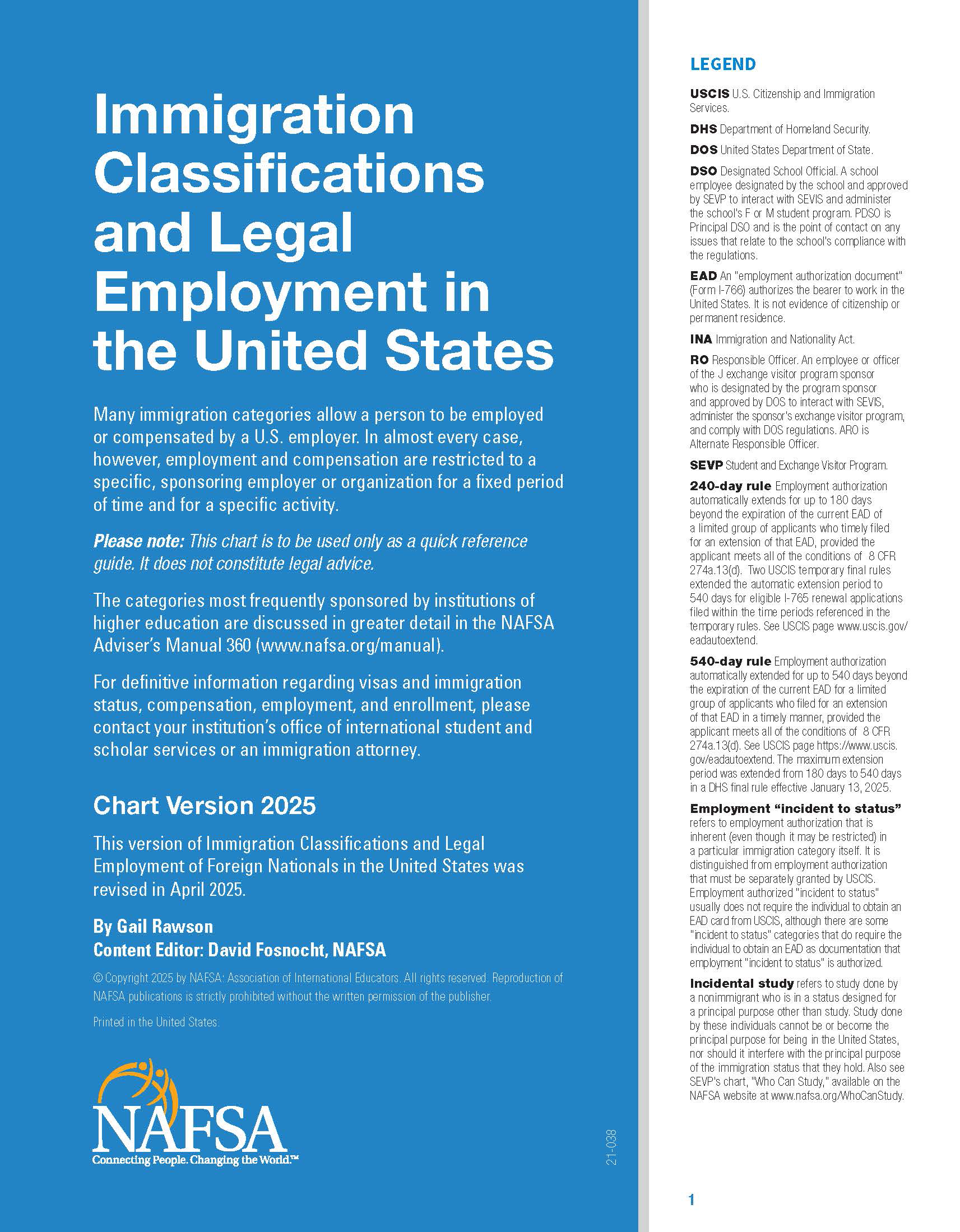 Image of the 2025 Immigration Classifications and Employment Quick Reference Guide