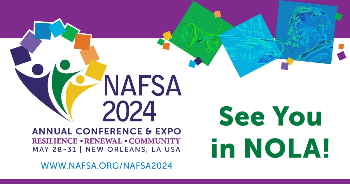 NAFSA 2024 logo with the words "See You in NOLA!"
