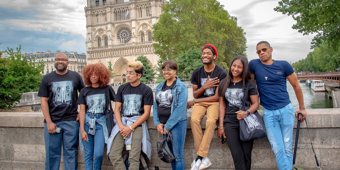 Emerson College students in Paris