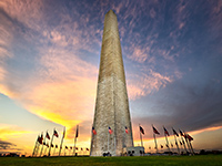 Washington Monument at sunset