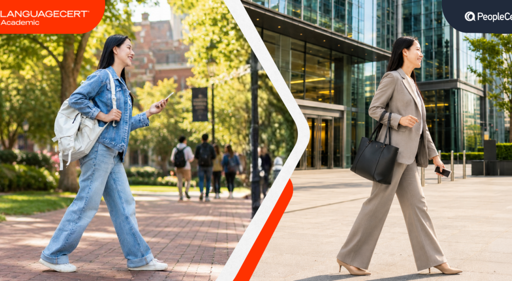 photo of two students walking on campus.