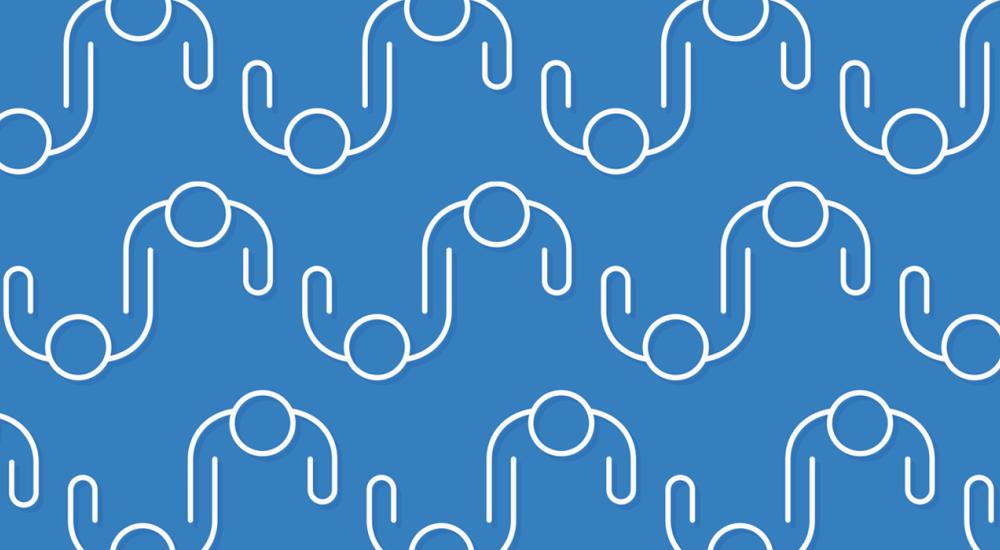 Pattern drawing of figures facing each other