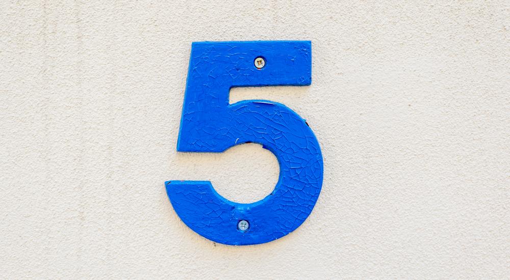 Number 5 house number