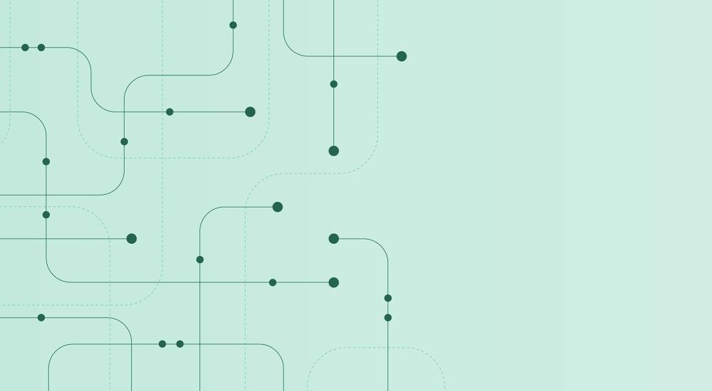 illustration of grid with curved lines and connecting points