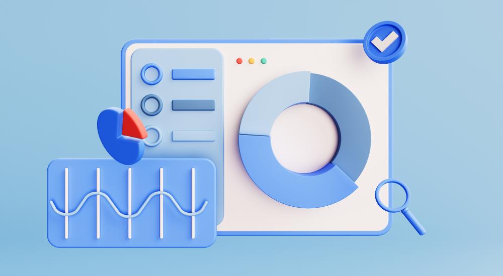 3D illustration of different assessment tools
