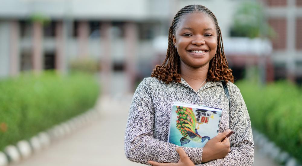 African student on a campus