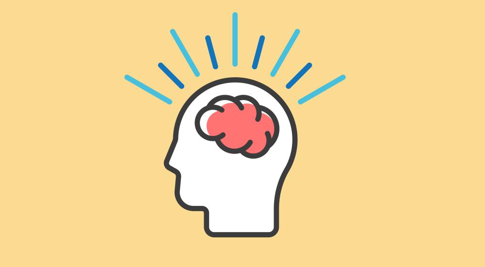 Illustration of a person with a brain