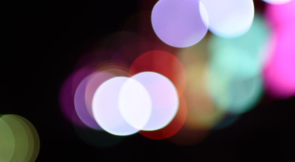blurry lights on black background