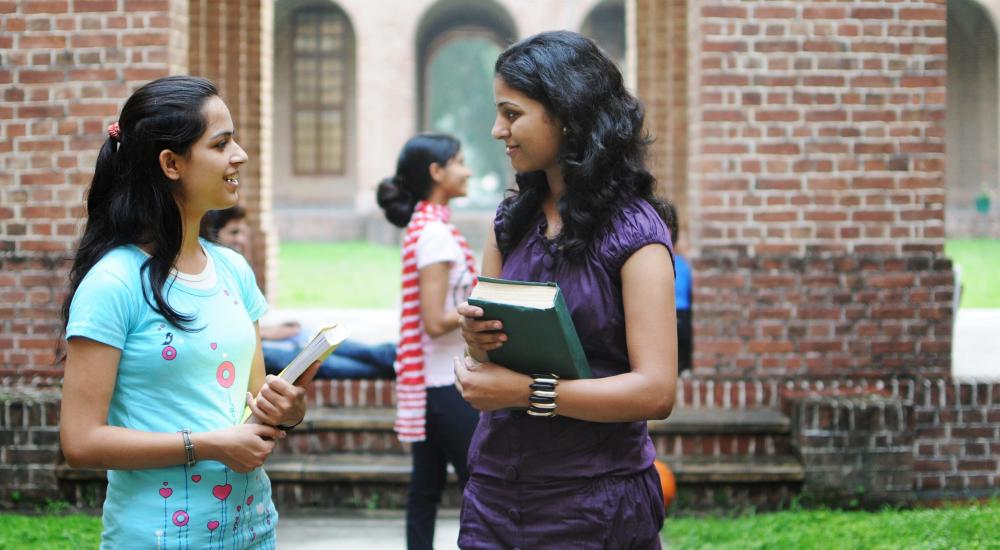 Two Indian students on a university camps