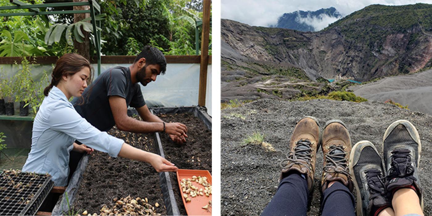 Students learn to grow food in Costa Rica as well as explore mountainous landscapes.