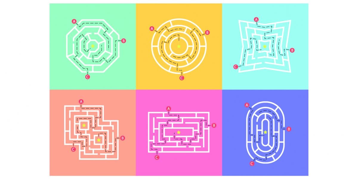 Several illustrations of labyrinths