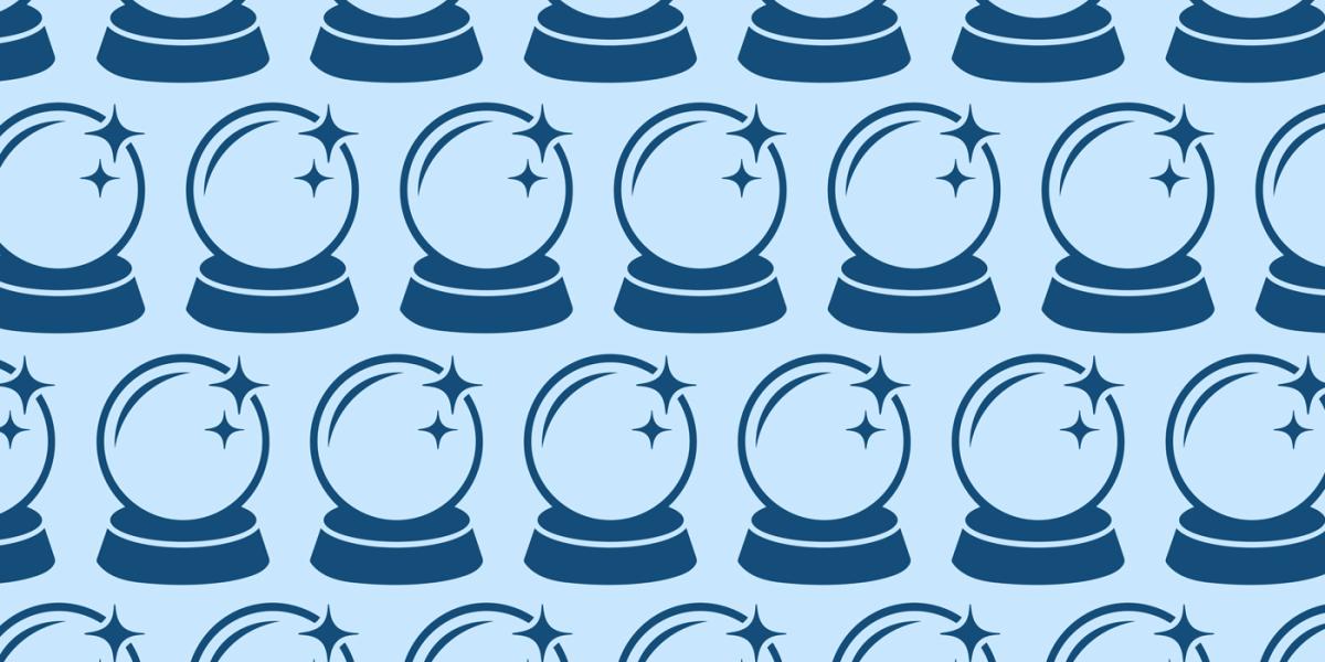 repeating pattern of crystal ball illustrations