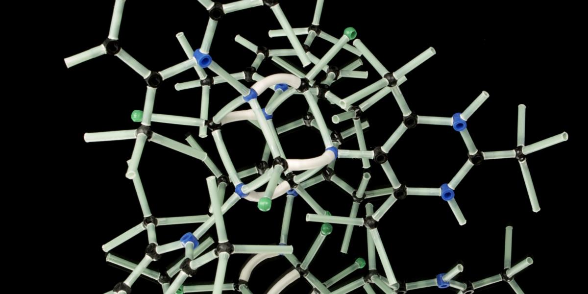 molecular model on black background