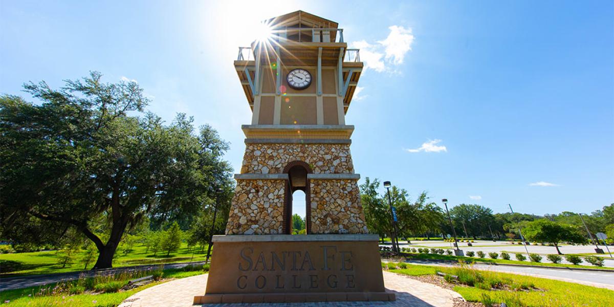 Santa Fe College Clock Tower photographed on June 24, 2020. Photo courtesy of Matt Stamey/Santa Fe College