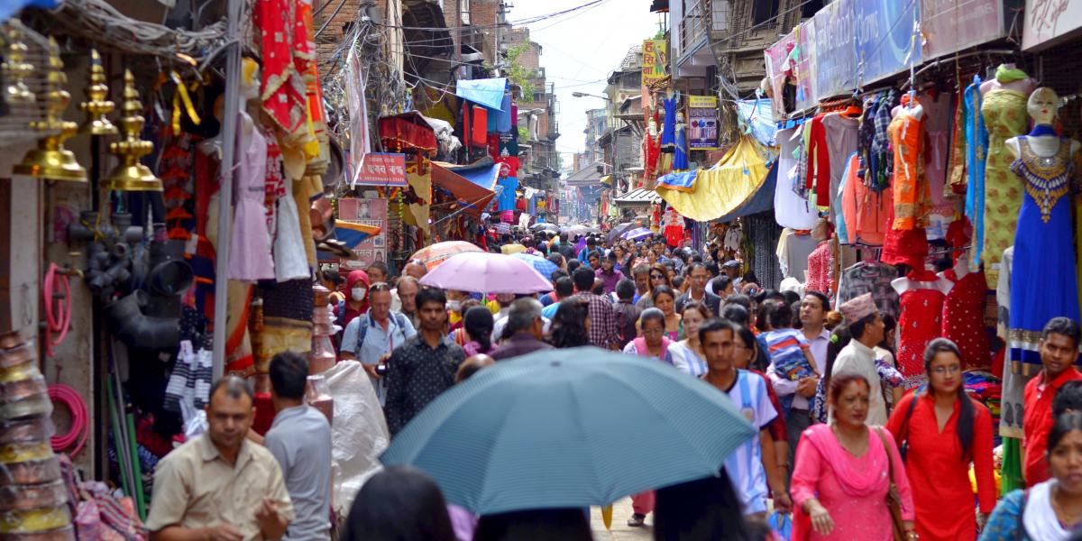 Scene of a market in Nepal
