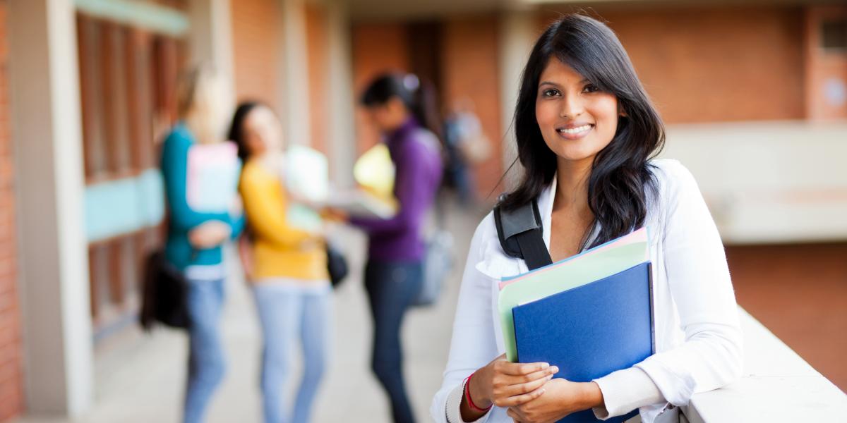 international student on campus