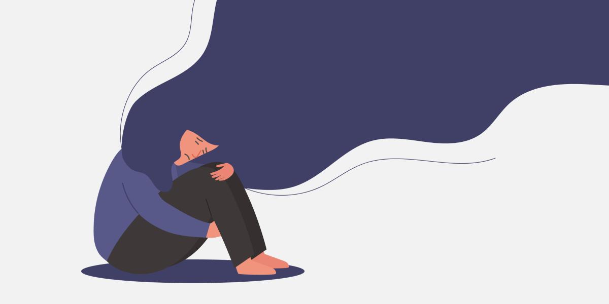 Illustration of a woman sitting on the ground
