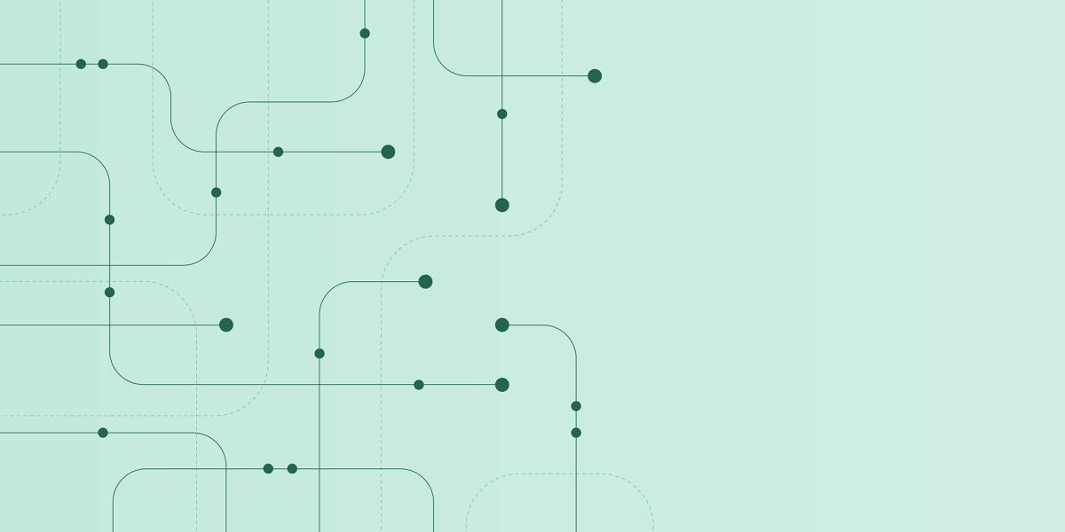 illustration of grid with curved lines and connecting points