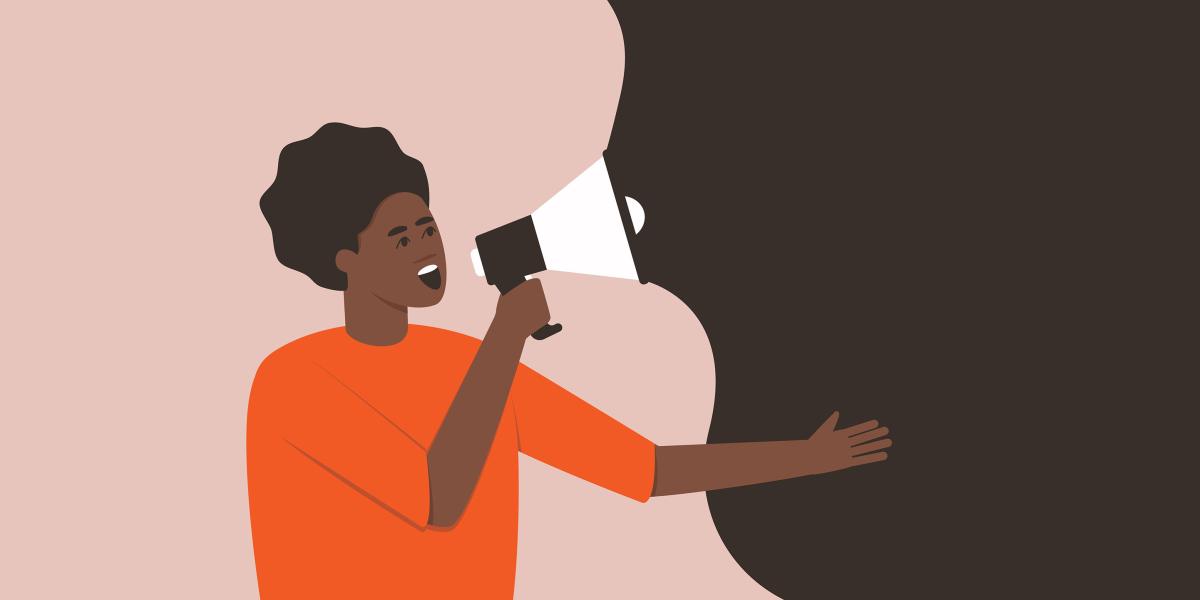 illustration of woman with megaphone