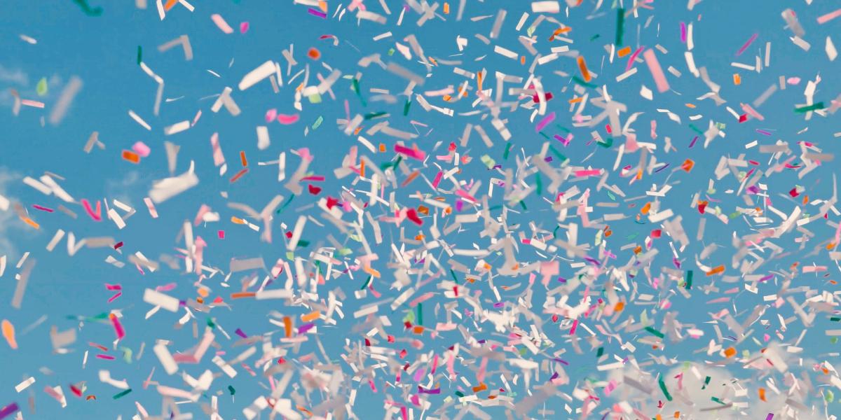 confetti thrown in the air