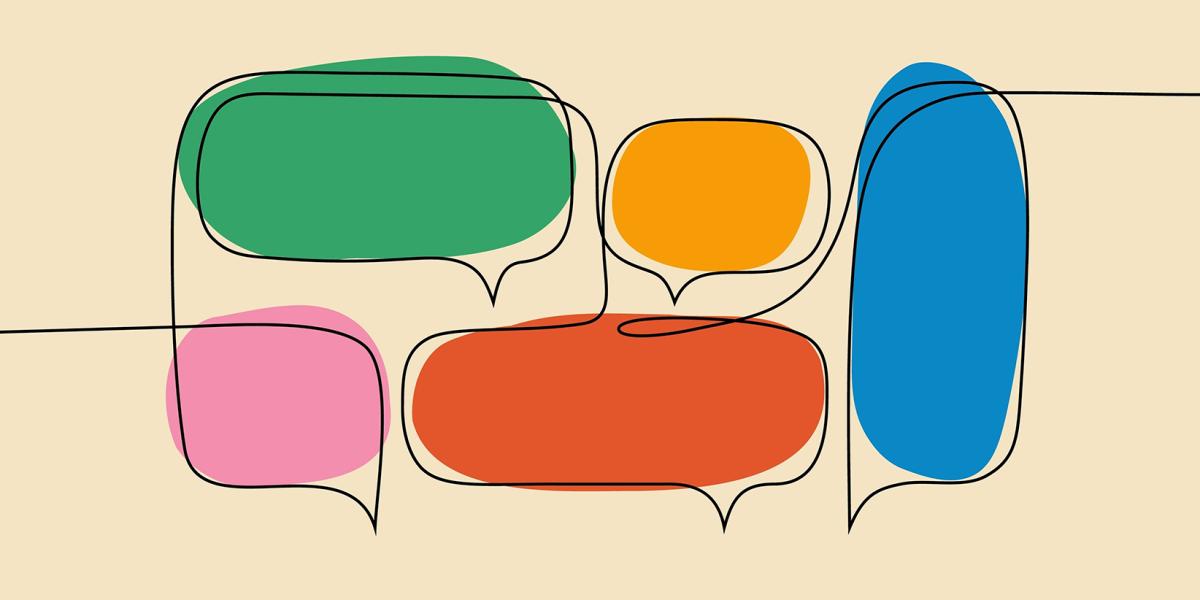 illustration of colorful speech bubbles