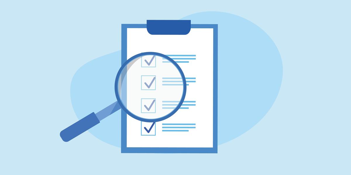 illustration of checklist with magnifying glass