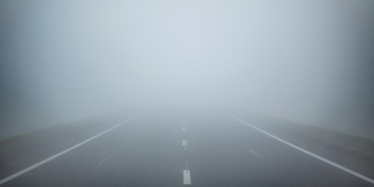 Photo of a foggy road