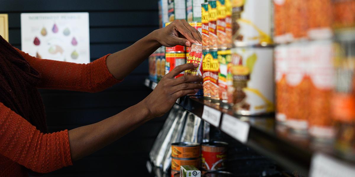 Stocking grocery shelves