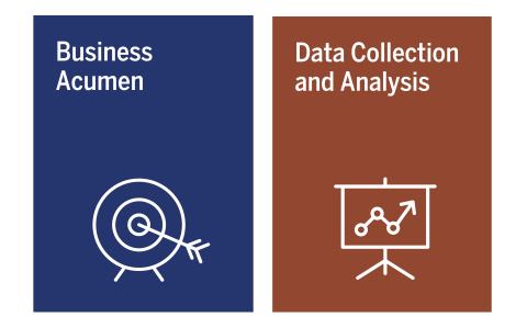 business acumen and data collection and analysis graphic