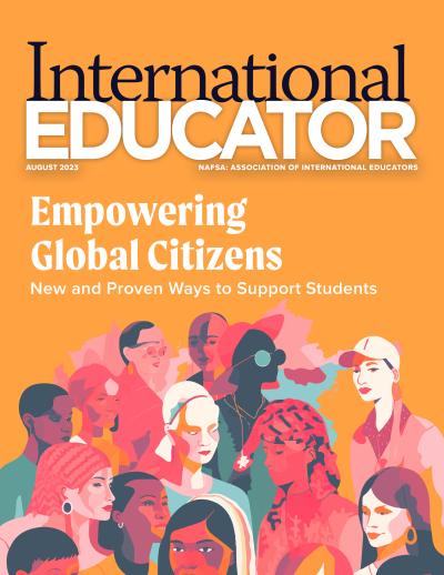 Cover for the August 2023 cover of International Educator magazine