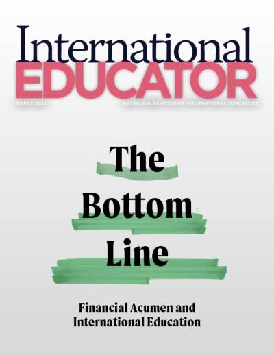 Cover for the March 2023 cover of International Educator magazine