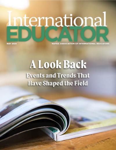 Cover for the May 2023 cover of International Educator magazine