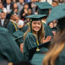Students at a graduation ceremony