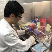 Nitin Arora working in a medical lab