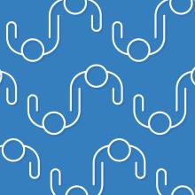 Pattern drawing of figures facing each other