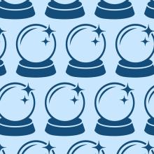 repeating pattern of crystal ball illustrations