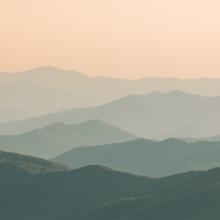Mountain ranges in different shades