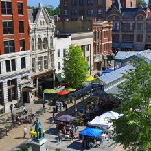 Aerial shot of downtown Lexington