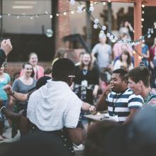 gathering of young people