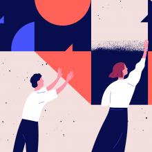Illustration of people working together